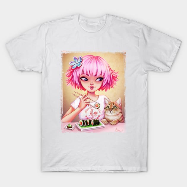 Sushi Cat T-Shirt by ArtsyDenise